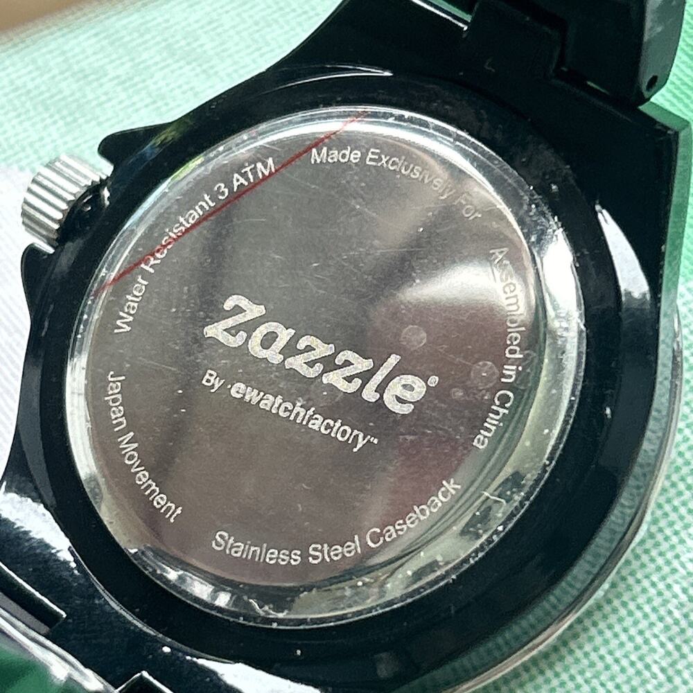 Zazzle Unique Dial Design Rhinestone Bezel Quartz Watch - Picture 2 of 6